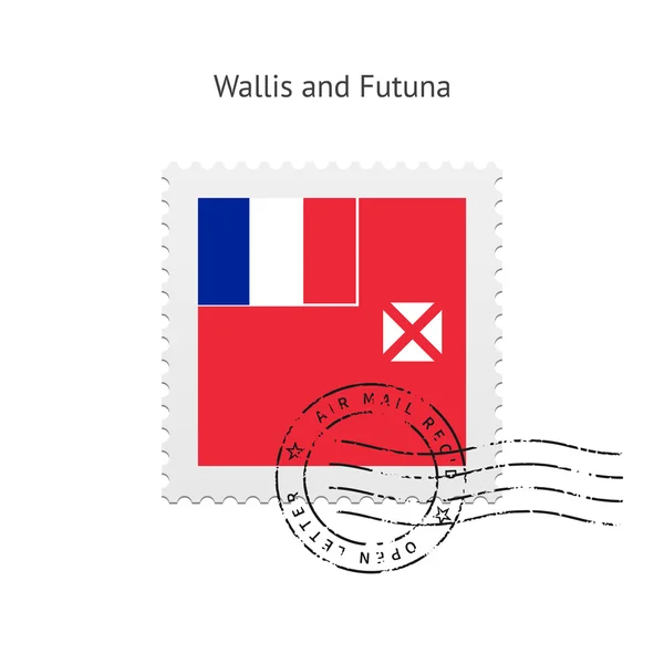 Wallis y Futuna Bandera Sello de Correos . — Vector de stock