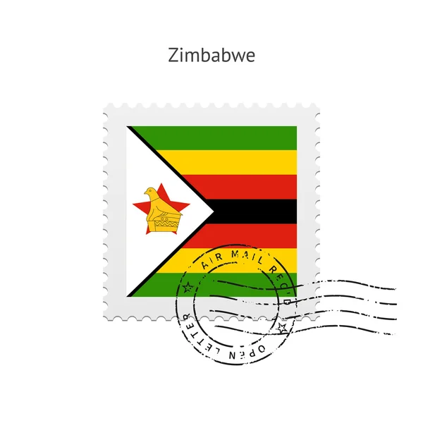 Zimbabue Bandera Postage Sello . — Vector de stock