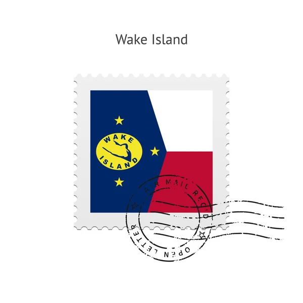 Wake island flagga frimärke. — Stock vektor