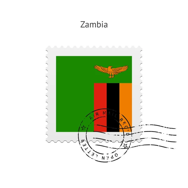 Francobollo Bandiera Zambia . — Vettoriale Stock