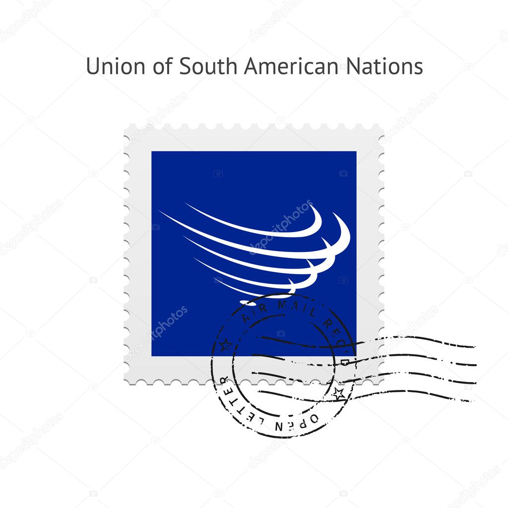 Union of South American Nations Flag Postage Stamp.