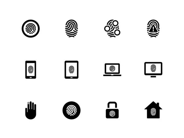 Fingerabdruck-Symbole auf weißem Hintergrund. — Stockvektor