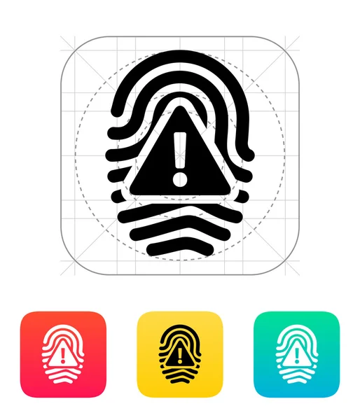 Fingerprint scan error icon. — Stock Vector