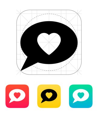 kalp simgesi ile konuşma balonu.