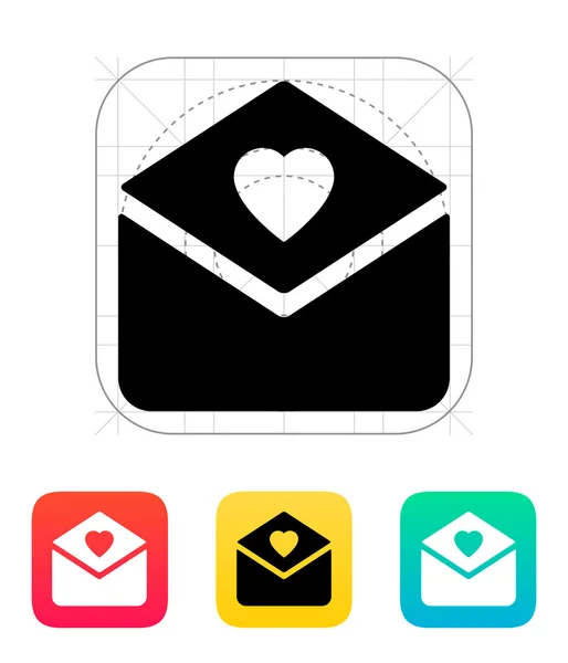 Icono de carta de amor . — Vector de stock