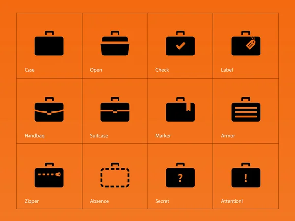 Iconos del caso. Bolsas de viaje y equipaje . — Vector de stock