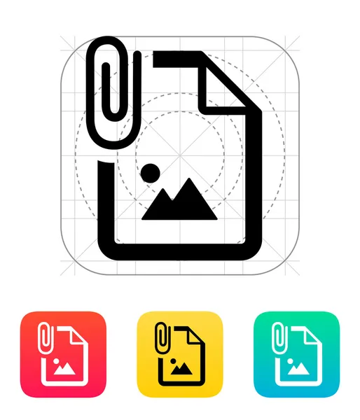 Прикрепленный значок файла фотографии . — стоковый вектор