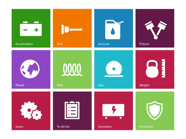 Herramientas iconos sobre fondo de color . — Archivo Imágenes Vectoriales