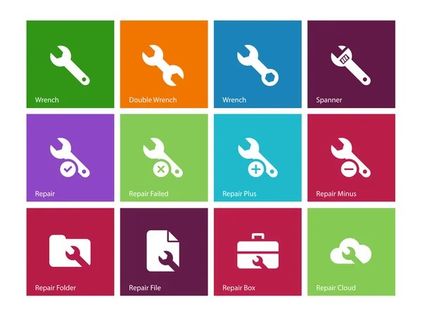 Repair Wrench icons on color background. — Stock Vector