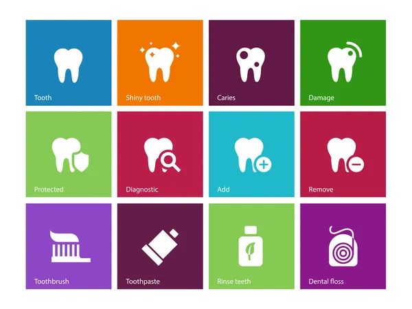 Zuby, zuby ikony na barvu pozadí. — Stockový vektor