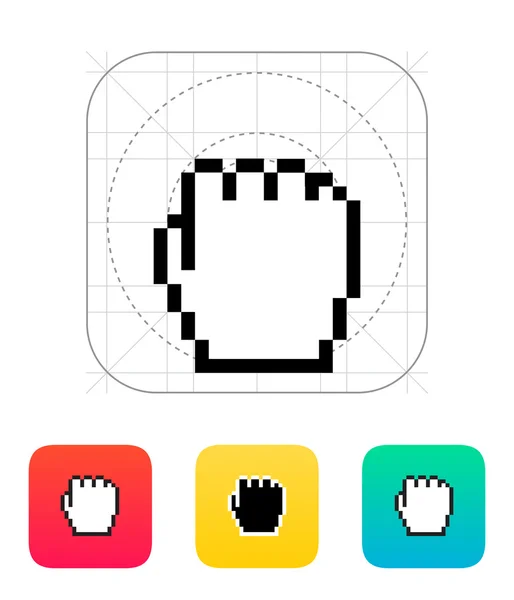 Pixel fist cursor icon. — Stock Vector