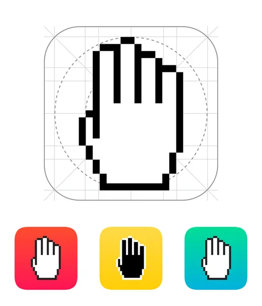 四个手指。像素手形光标图标. — 图库矢量图片