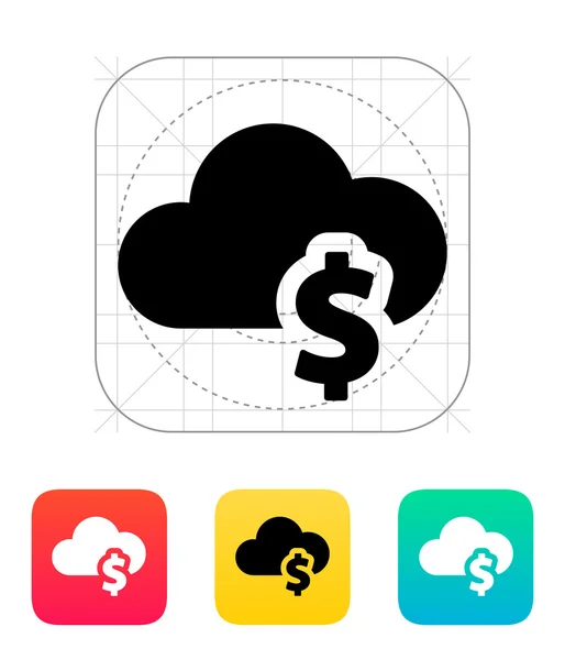 Computação em nuvem com ícone de dólar . — Vetor de Stock