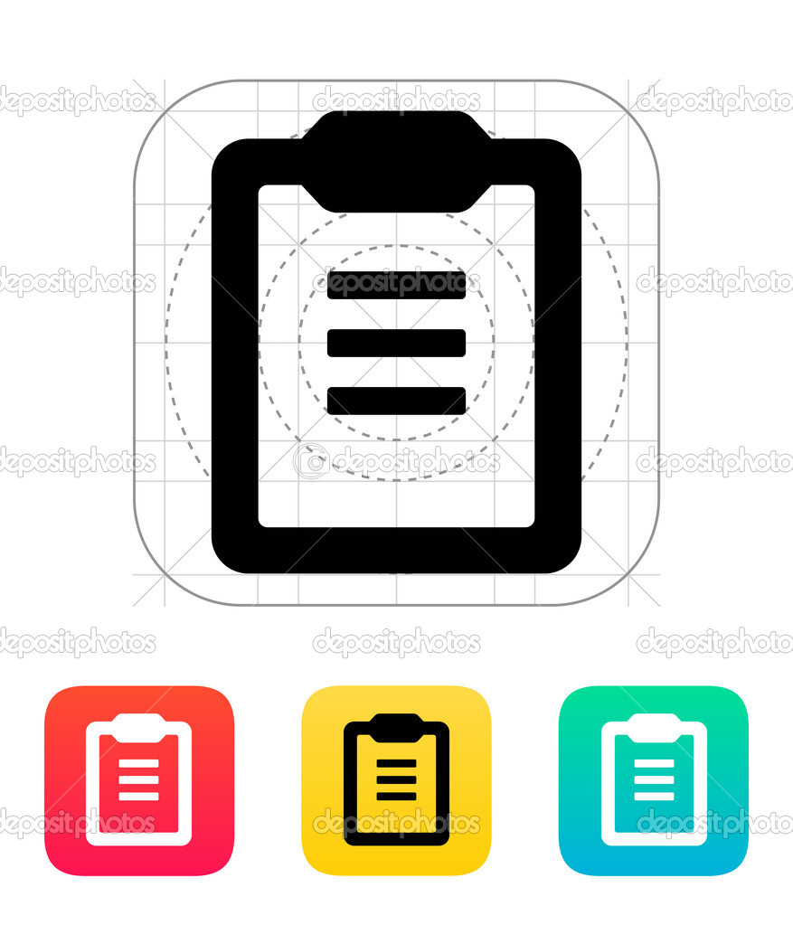 Clipboard with text icon.