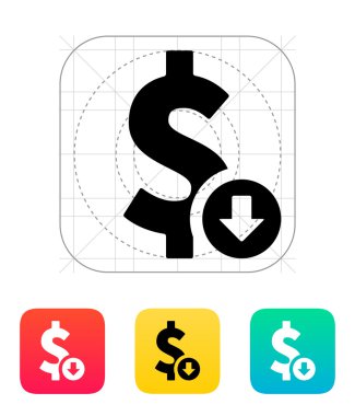 dolar döviz kuru aşağı simgesi.