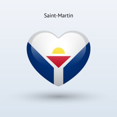 Saint-martin sembolü seviyorum. kalp bayrak simgesi.