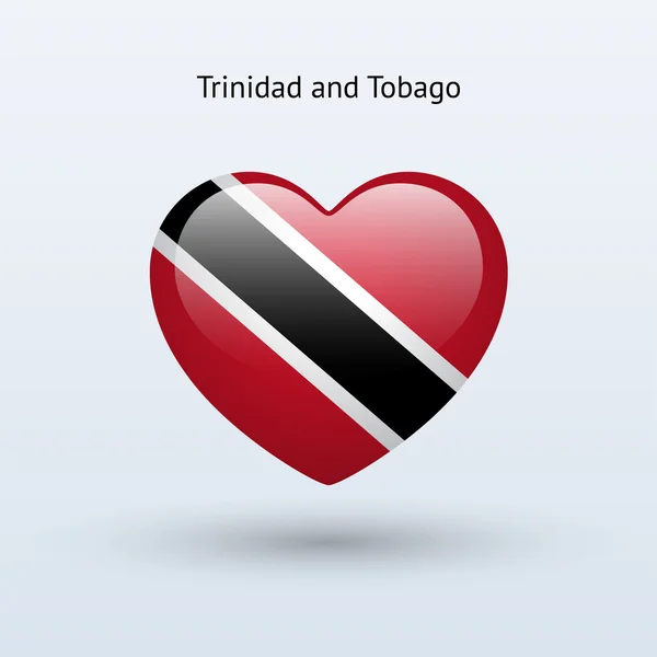 Amor Trinidad y Tobago símbolo. Icono bandera del corazón . — Vector de stock