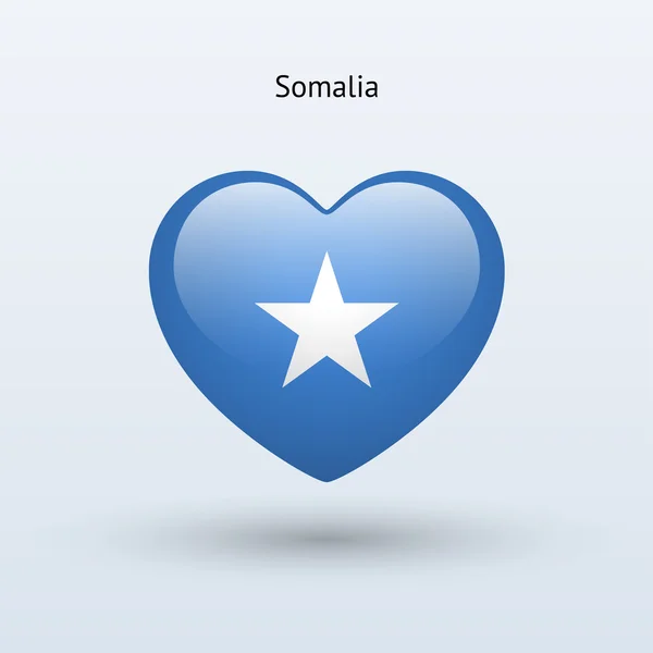 Love Somalia symbol. Heart flag icon. — Stock Vector