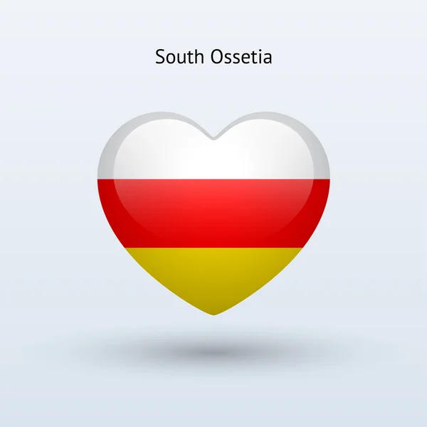 Love South Ossetia symbol. Heart flag icon. — Stock Vector