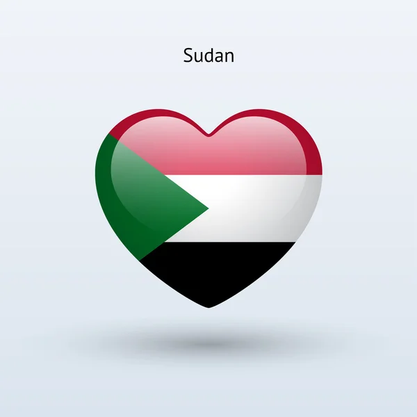 Miłość symbol Sudanu. flaga ikona. — Stok Vektör