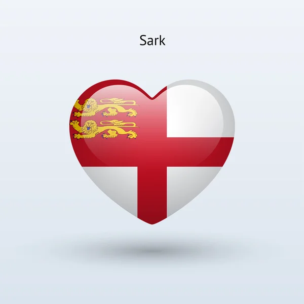 Love Sark symbol. Heart flag icon. — Stock Vector