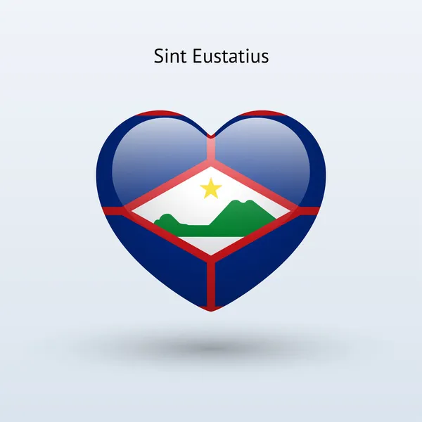 Love Sint Eustatius symbol. Heart flag icon. — Stock Vector