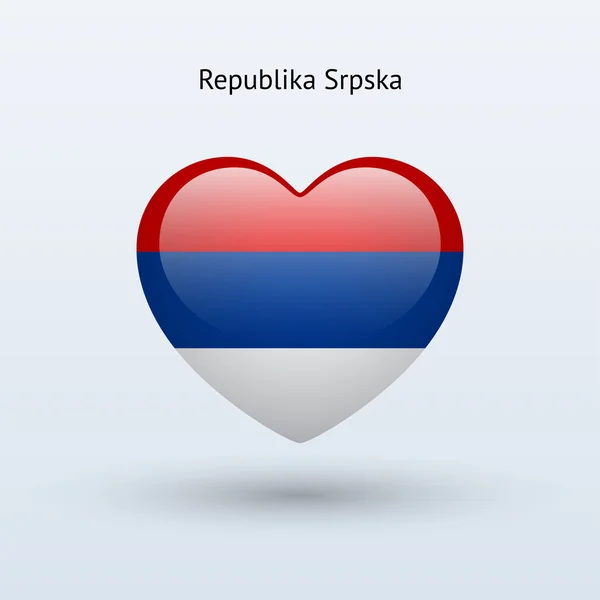 Amor Republika Srpska símbolo. Ícone da bandeira cardíaca . — Vetor de Stock