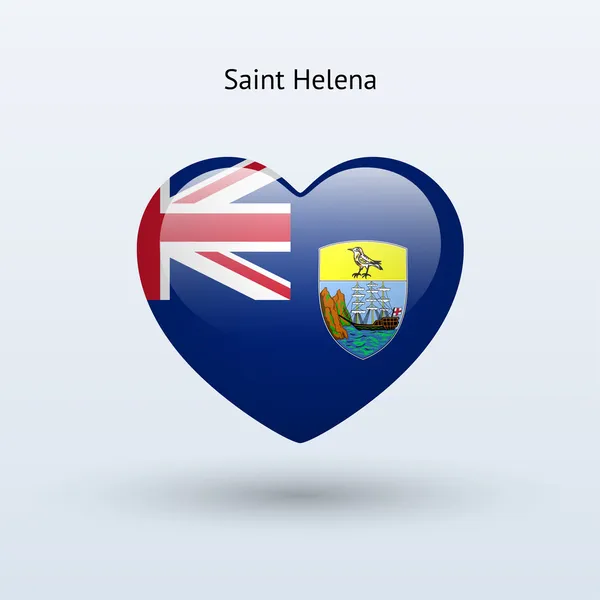 Love Saint Helena symbol. Heart flag icon. — Stock Vector