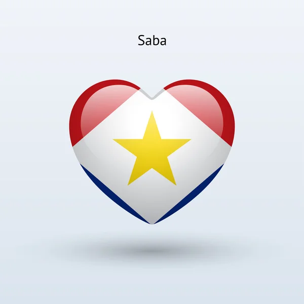 Adoro o símbolo Saba. Ícone da bandeira cardíaca . —  Vetores de Stock