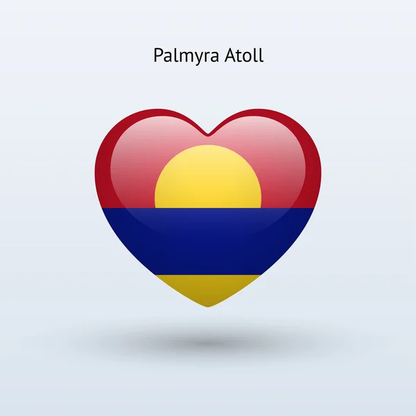 Love Palmyra Atoll symbol. Heart flag icon. — Stock Vector