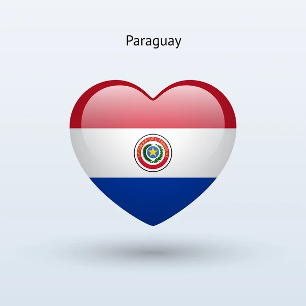 L'amour symbole du Paraguay. icône drapeau coeur . — Image vectorielle