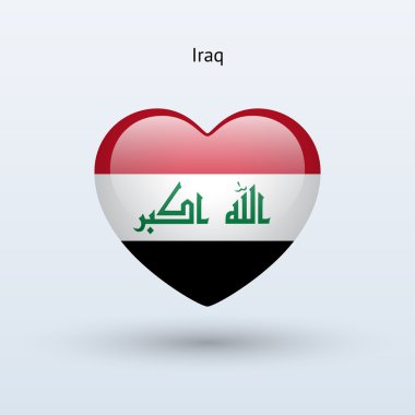 Irak sembolü seviyorum. kalp bayrak simgesi.