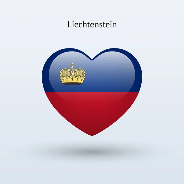 Amor símbolo de Liechtenstein. Icono bandera del corazón . — Archivo Imágenes Vectoriales