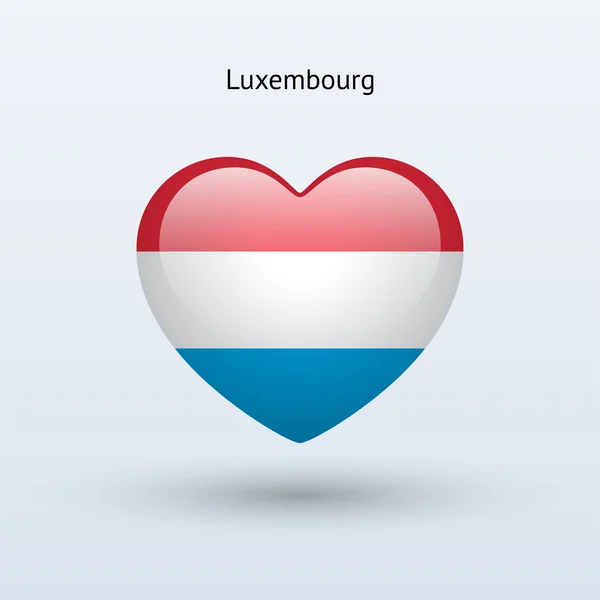 Amor símbolo de Luxemburgo. Icono bandera del corazón . — Vector de stock