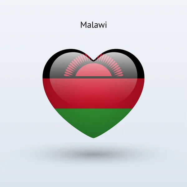 Älska malawi symbol. hjärtat flaggikonen. — Stock vektor