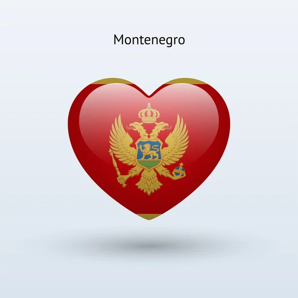 Love Montenegro symbol. Heart flag icon. — Stock Vector