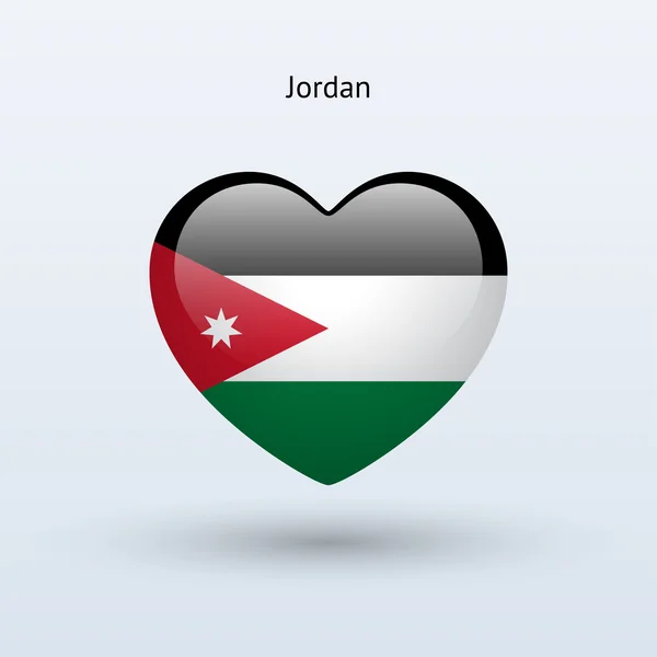 Jordan sembolü seviyorum. kalp bayrak simgesi. — Stok Vektör