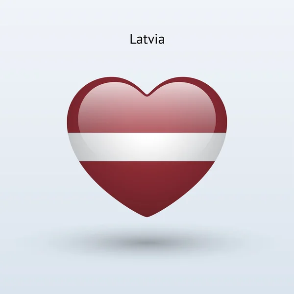 Liefde Letland symbool. hart vlag, pictogram. — Stockvector