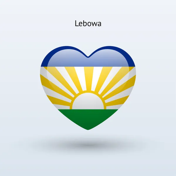 Love Lebowa symbol. Heart flag icon. — Stock Vector