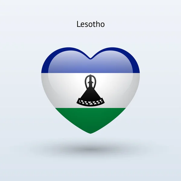 Love Lesotho symbol. Heart flag icon. — Stock Vector