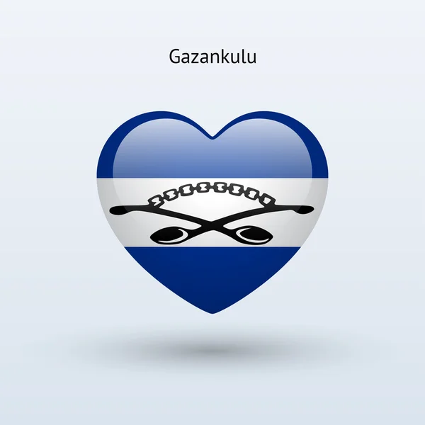 Обожаю символ Газанкулу. Значок сердечного флага . — стоковый вектор