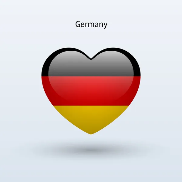 Love Germany symbol. Heart flag icon. — Stock Vector