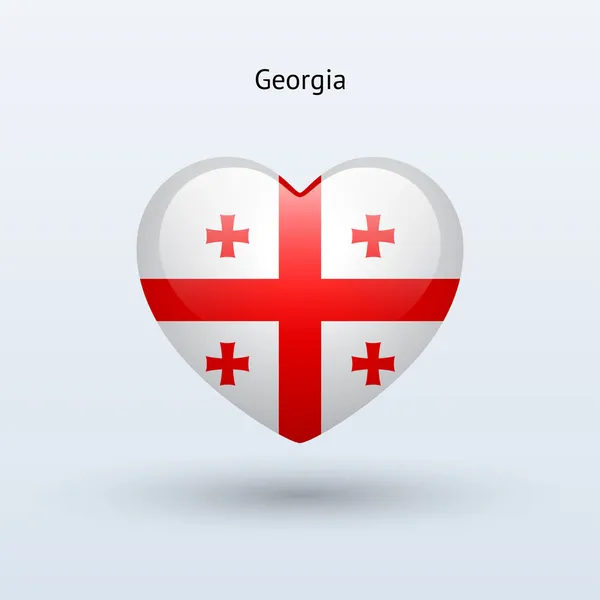 Adoro o símbolo da Geórgia. Ícone da bandeira cardíaca . — Vetor de Stock