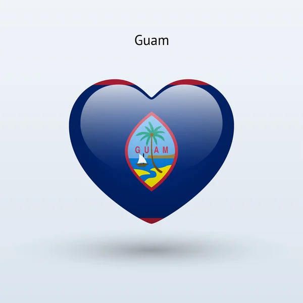 Love Guam symbol. Heart flag icon. — Stock Vector