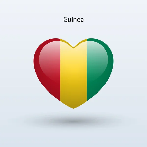 爱几内亚标志。心脏标志图标. — 图库矢量图片