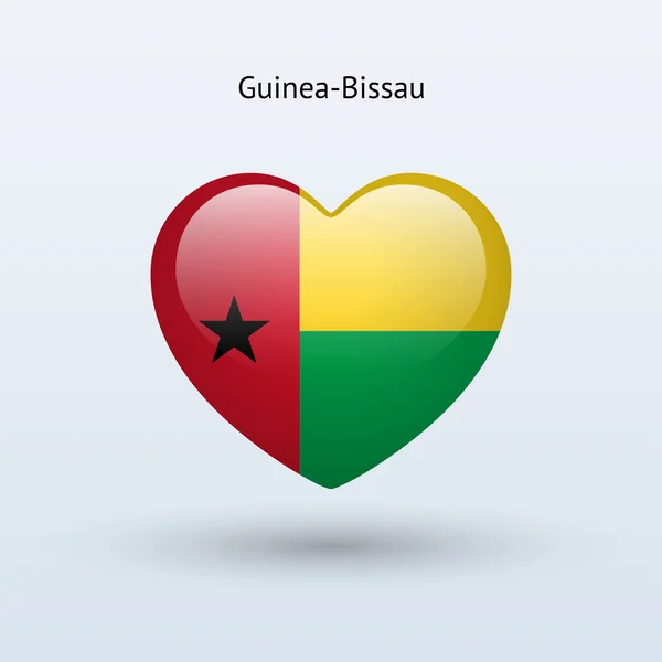 Αγάπη σύμβολο Γουινέα-Μπισσάου. εικονίδιο σημαίας καρδιά. — Διανυσματικό Αρχείο