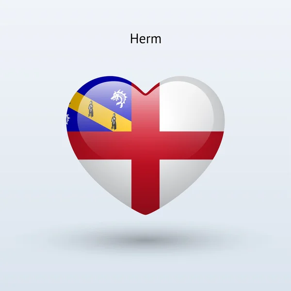 Liefde herm symbool. hart vlag, pictogram. — Stockvector