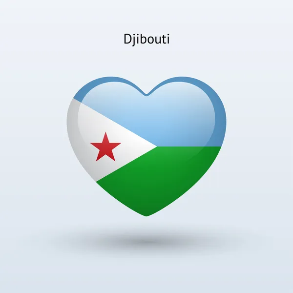 Liebe Dschibuti Symbol. Herz-Flagge-Symbol. — Stockvektor
