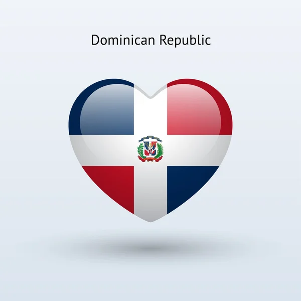 Love Dominican Republic symbol. Heart flag icon. — Stock Vector