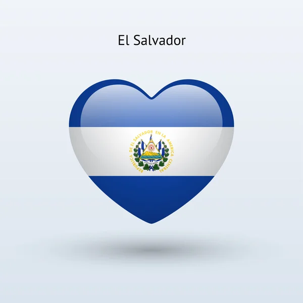 Love El Salvador symbol. Heart flag icon. — Stock Vector